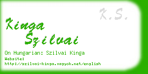 kinga szilvai business card